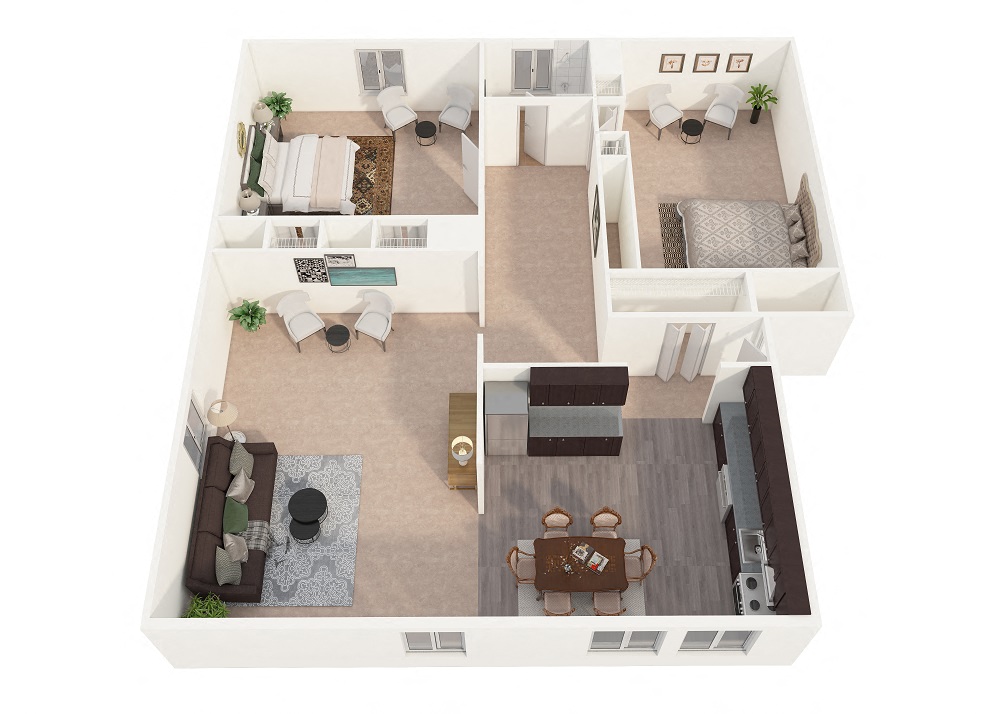 Elkins Park Gardens - Two Bedroom Floor Plan Picture